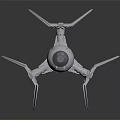 3D Rendered Fighter With Geometric Triangular Multiple Wings Dark Background And Reflection