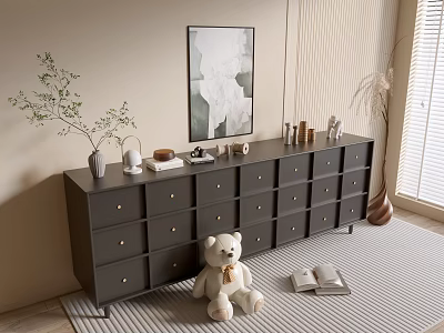 Modern Black Cabinet Whole Cabinet Sideboard Cabinet Balcony Cabinet Storage Cabinet Entrance Cabinet 3d model