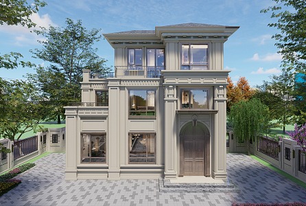 Single-family villa 3d model