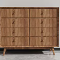 Wooden Dresser with Multiple Drawers Metal Handles and Tapered Legs in Modern Minimalist Style