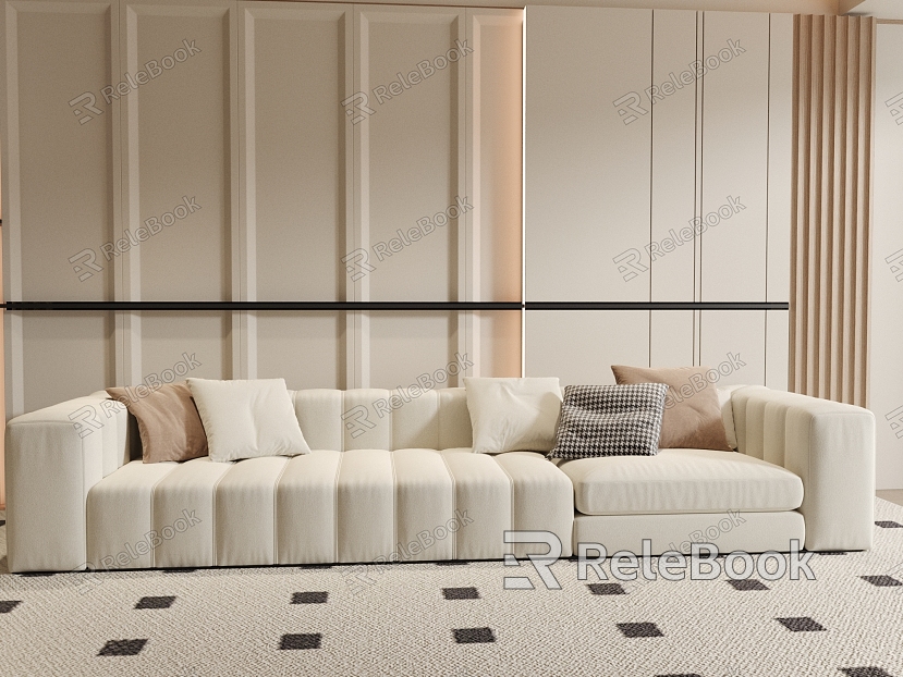 Three-seat sofa sofa background wall model