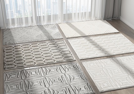 Modern Square Carpet Combo 3d model