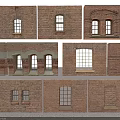 Casement Windows In Red Brick Walls With Various Architectural Design Styles
