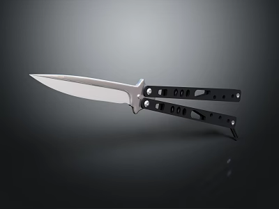 Durable Folding Knife Hardware Tool With Silver Blade And Black Handle 3d model