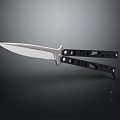 Durable Folding Knife Hardware Tool With Silver Blade And Black Handle 3d model
