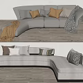 Modern Multiplayer Sofa Shaped Sofa 3d model