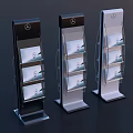 Modern Mercedes-Benz Brochure Display Stands With Multiple Shelves And Logo Design