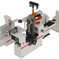 Industrial Lathe And Milling Machines With Control Panels Worktables White Red Orange