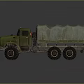 Green Military Transport Truck With Covered Cargo Bed And Heavy Duty Wheels