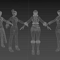 Game and Movie Female Characters in Different Stylish Outfits Standing Poses