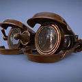 Vintage Brass Binoculars Commercial Equipment With Decorative Design For Nautical Use