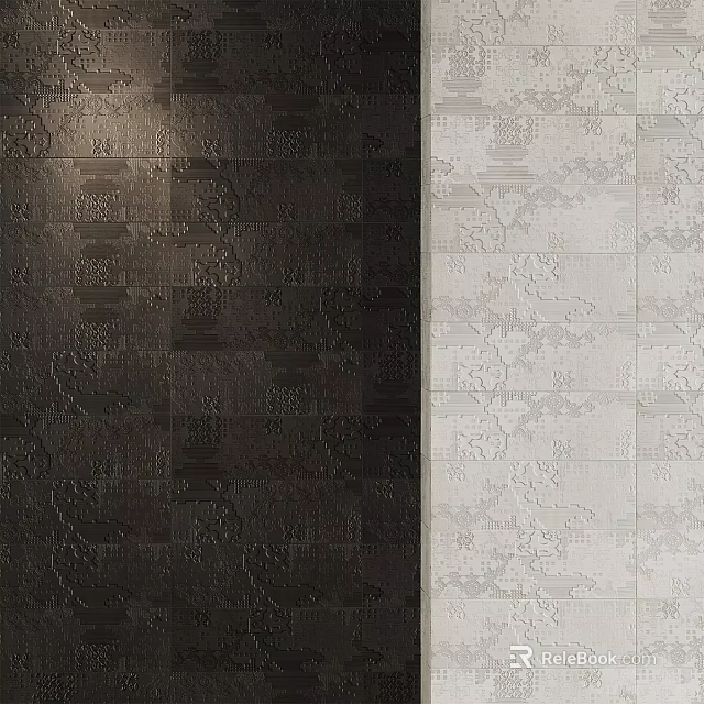 Dark And Light Textured Wall Decor With Intricate Patterns For Home Interior 3d model 