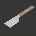 Metal Scraper Tool with Wooden Handle for Kitchen Baking and Cooking 3d model