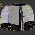 Modern Shower Enclosure Interior Design With Curved Black Frame Dual Showerheads And Marble Floor