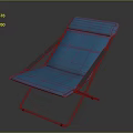Blue Portable Folding Chair With Comfortable Cushion Ergonomic Backrest And Metal Frame