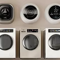 Various Types Of Washing Machines With Control Panels In White Beige Silver Designs