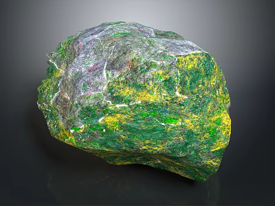 Natural Wood Stone Featuring Green Yellow Hues And Textured Surface Design 3d model