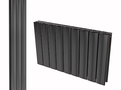Modern Black Vertical Radiator With Sleek Heating Panels For Home Interior 3d model