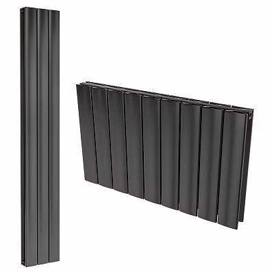 Modern Black Vertical Radiator With Sleek Heating Panels For Home Interior 3d model