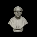 Detailed Lifelike Portrait Bust Sculpture Carved With Realistic Facial Features And Base