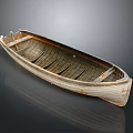 Vintage Wooden Boat With Natural Wood Grain As Traditional Watercraft