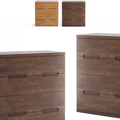 Modern Wooden Storage Cabinets With Multiple Drawers And Natural Wood Finishes 3d model