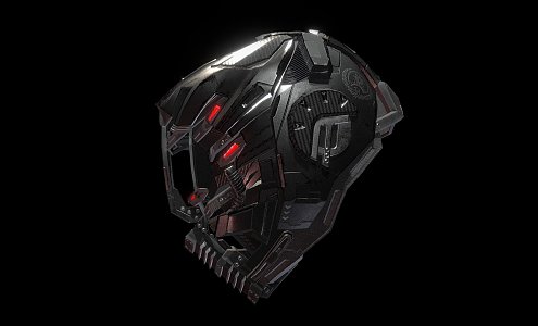 Carbon-based tactical helmet 3d model