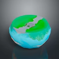 Modern Interior Decorative Sphere Featuring Green And Blue Gradient Design 3d model