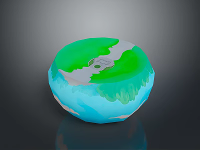 Modern Interior Decorative Sphere Featuring Green And Blue Gradient Design 3d model