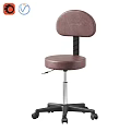 Brown Adjustable Office Chair With Padded Seat Backrest And Wheeled Base