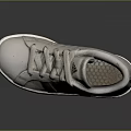 Gray Casual Sneakers With Black Stripes And White Sole Design