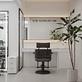 Modern Beauty Salon Interior Design With Multiple Salon Chairs White Reception Desk And Mirrored Walls
