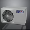White Outdoor Air Conditioner Unit With Fan Grill Made In Japan