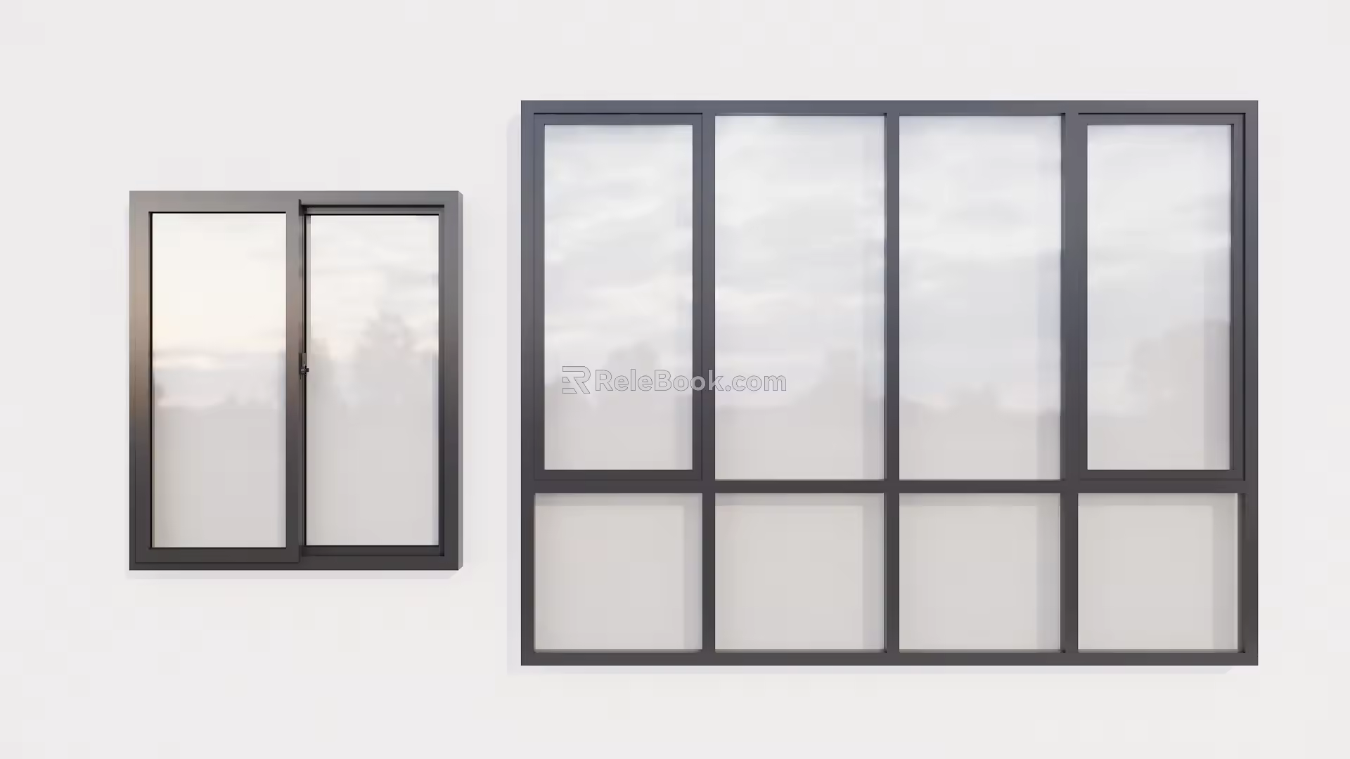 Modern sliding window glass window 3d model