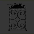 Decorative Wrought Iron Lantern With Intricate Curved Patterns And Top Handle