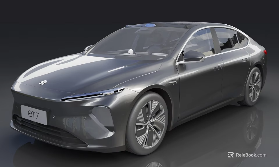 Sleek Silver Electric ET7 Car With Modern Exterior Design And Alloy Wheels 3d model 