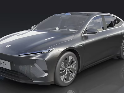 Sleek Silver Electric ET7 Car With Modern Exterior Design And Alloy Wheels 3d model