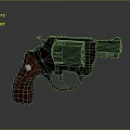 Classic Revolver Handgun With Wooden Grip Dark Metal Body And Sleek Design
