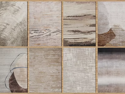 Various Modern Square Rugs with Stylish Texture Patterns for Home Decor 3d model