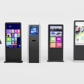 Multiple All in One Kiosks With Interactive Touch Screens And Colorful Information Displays 3d model