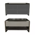 Modern Leather Bedside Nightstand With Two Drawers And Minimalist Wooden Design