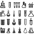 Decorative Laboratory Glassware Wall Decor with Beakers Test Tubes and Flasks 3d model