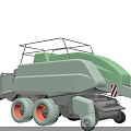Modern Green Agricultural Harvesting Equipment With Cab And Wheel Design