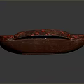 Red Oval Decorative Tray With Intricate Black Swirl Patterns For Daily Home Use