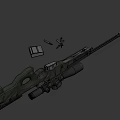 High Precision Tactical Rifle With Green Stock Black Scope Magazine And Bullets