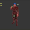 Male Warrior Character In Medieval Armor Holding Dagger And Detailed 3D Model Design