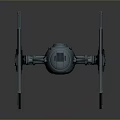 Detailed TIE Fighter Model With Triangular Wings And Classic Display Design