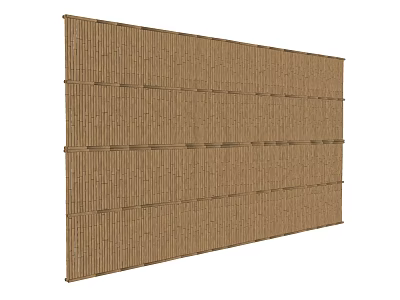 Slatted Wooden Partition With Horizontal Supports For Interior Space Division 3d model