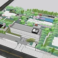 Modern Garden Landscape Design With Seating Area Greenery And Architectural Elements