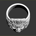 Silver Jewelry Ring Featuring Carved Native American Face With Feathered Headdress